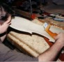 Chris Thicknessing a Cello Belly